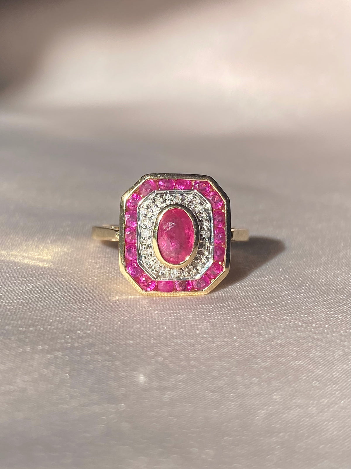 Ruby Diamond Target Deco Ring