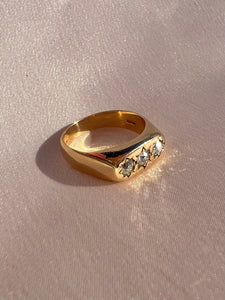 Vintage 14k Old European Diamond Trilogy Starburst Ring 1998 0.60 cts