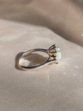 Load image into Gallery viewer, Vintage 14k White Gold Opal Diamond Halo Ring
