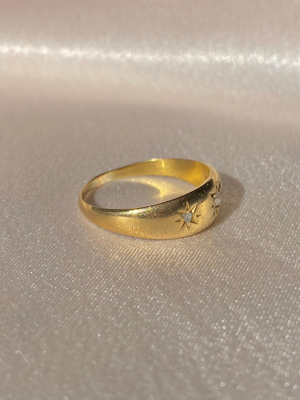 Antique 18k Trilogy Diamond Starburst Gypsy Ring 1913
