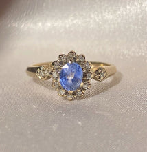Load image into Gallery viewer, Vintage 9k Tanzanite Diamond Cluster Ring

