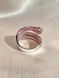 14k Pink Diamond Pavé Snake Ring 2 cts