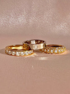 Vintage 14k Diamond Half Eternity Bar Ring 0.60cts