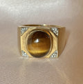 Vintage 9k Tigers Eye Chunky Signet Ring