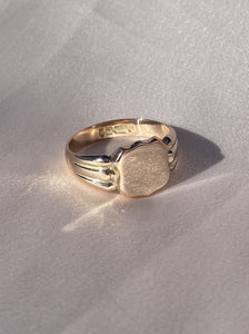 Antique 9k Rose Gold Signet Ring 1876
