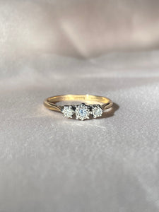 Antique 18k Platinum Trilogy Diamond Ring