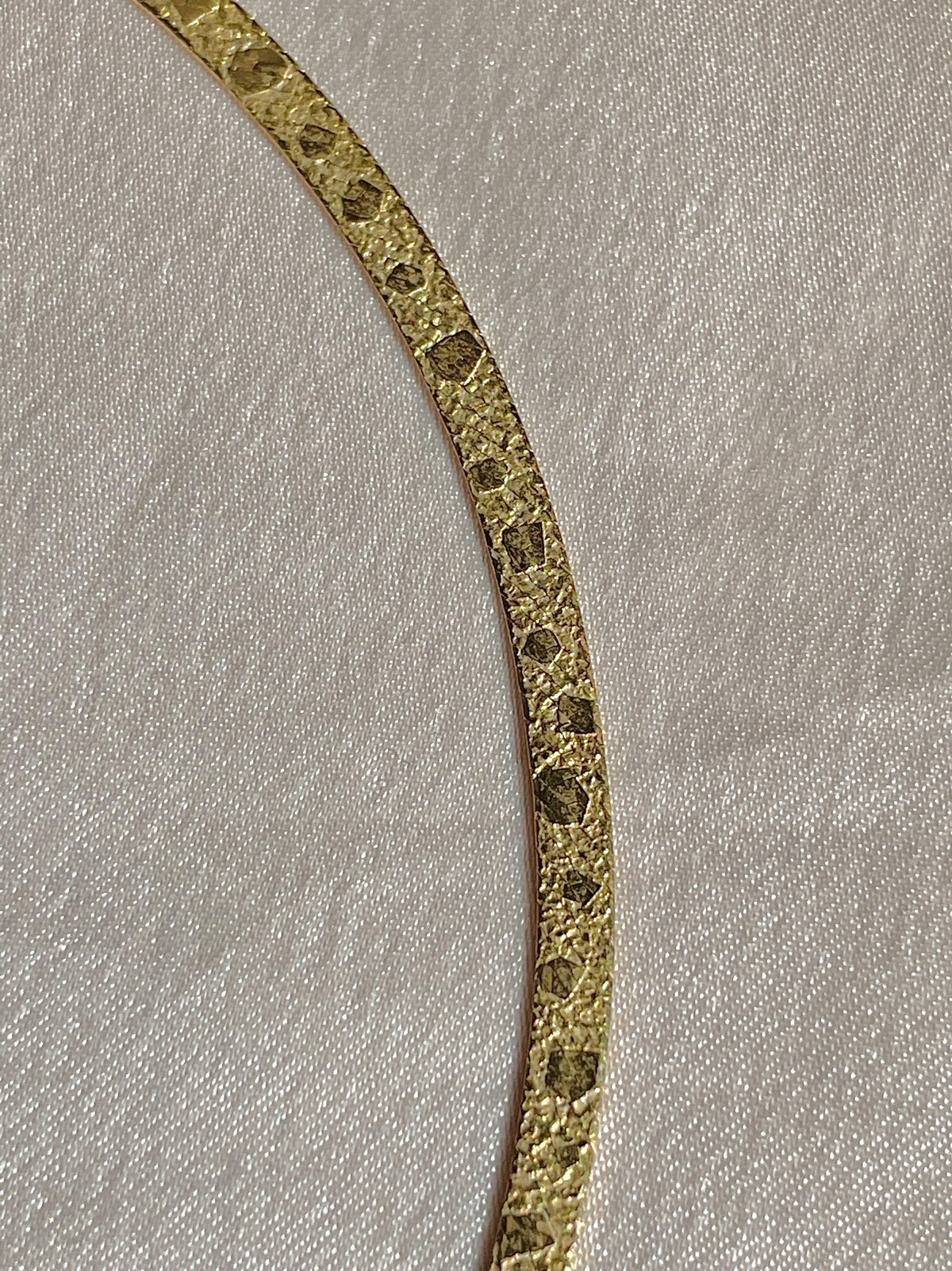 Vintage 14k Patterned Reversible Herringbone Chain 16"