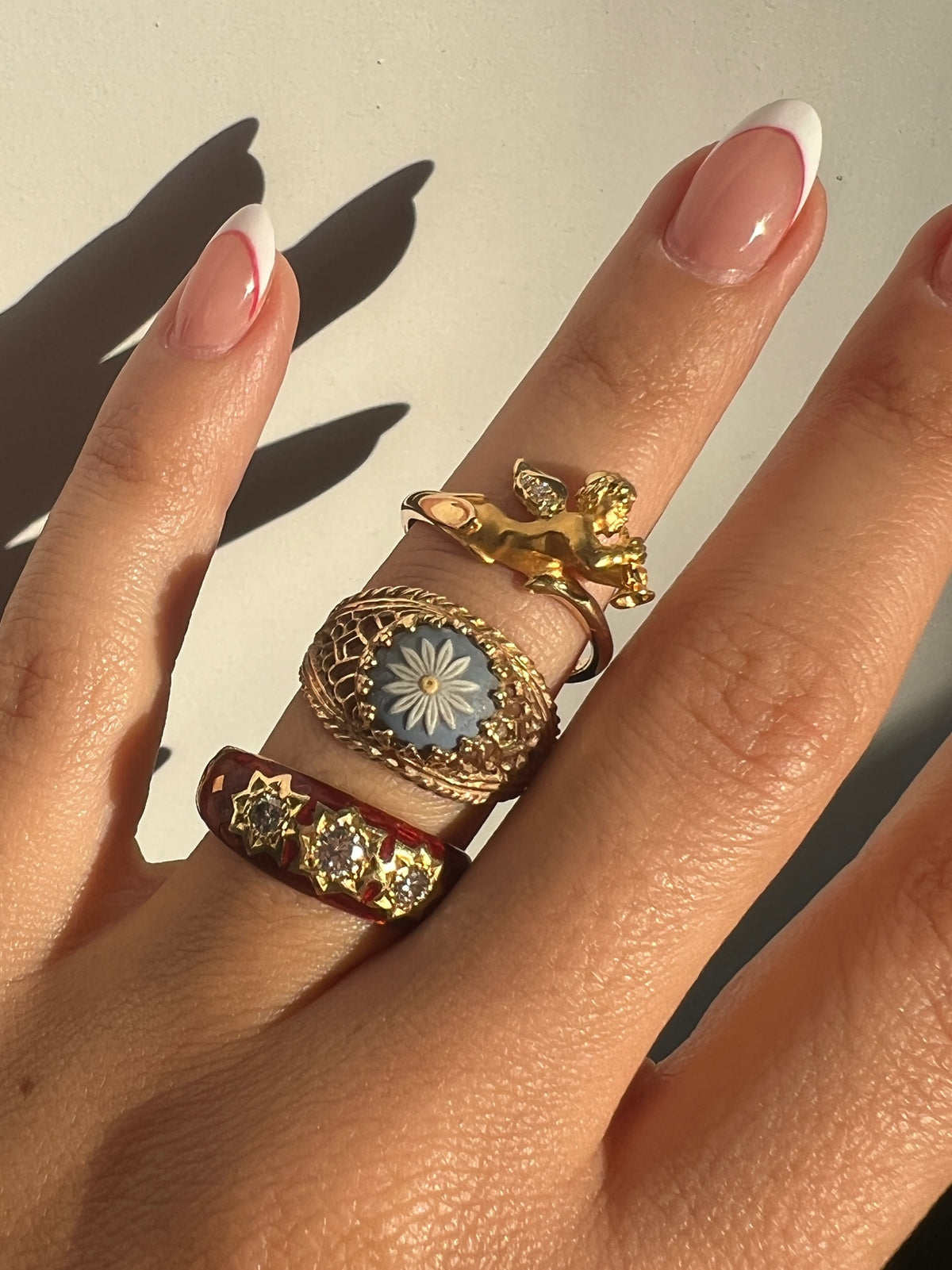 Vintage 18k Carrera y Carrera Diamond Cherub Ring