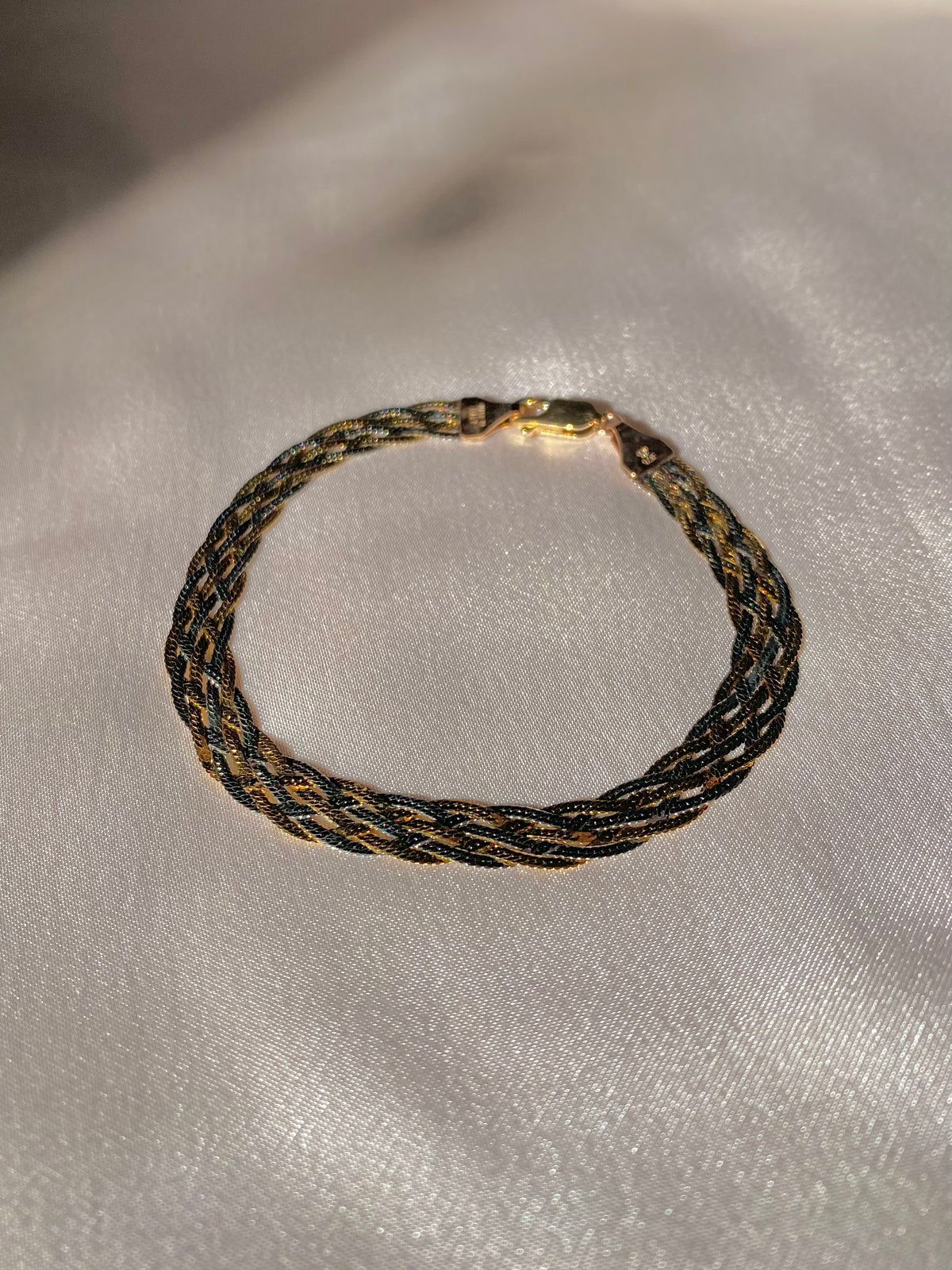 Vintage 9k Two-Tone Weave Bracelet