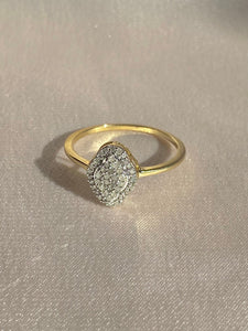 9k Diamond Elongated Clover Cluster Ring