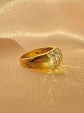 Load image into Gallery viewer, Vintage 14k Baguette Diamond Shell Bombe Ring
