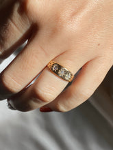 Load image into Gallery viewer, Antique 15k Starburst Diamond Gypsy Set Ring 1891
