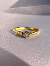 Load image into Gallery viewer, Antique 18k Old European Cut Diamond Solitaire Ring
