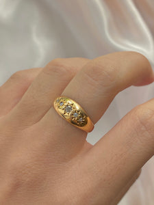 Antique 18k Five Diamond Eternity Gypsy Ring 1909