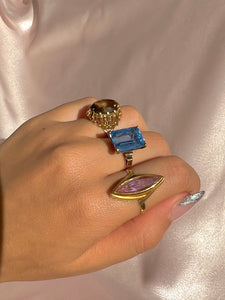 Antique 18k Topaz Filigree Dress Ring