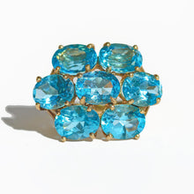 Load image into Gallery viewer, Vintage 10k Topaz Oval Floral Cocktail Ring
