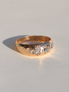 Antique 9k Crystal Rose Cut Starburst Ring