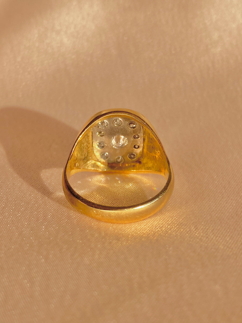 Vintage 9k Diamond Champion Signet Ring