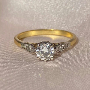 Vintage 18k Solitaire Diamond Ring 0.40 cts