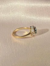 Load image into Gallery viewer, Vintage 9k Sapphire Diamond Halo Ring
