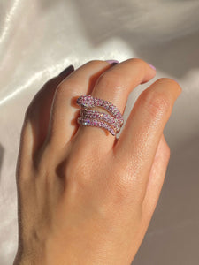 14k Pink Diamond Pavé Snake Ring 2 cts