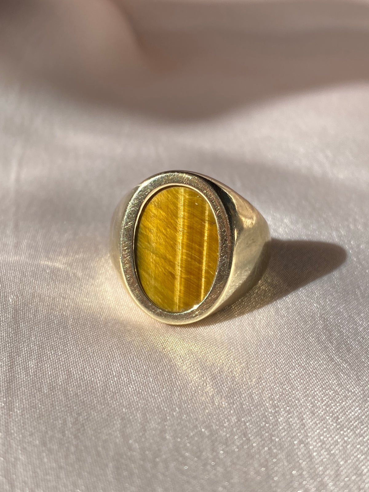 Vintage 10k Tiger's Eye Signet Ring