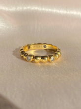 Load image into Gallery viewer, Vintage 18k Diamond Dot Ribbed Eternity Band
