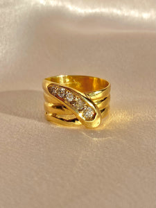 Antique 18k Graduating Old Cut Diamond Snake Ring