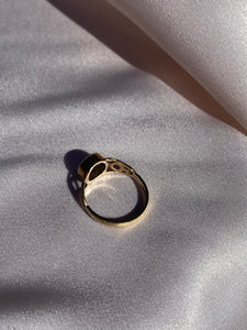 Vintage 9k Garnet Bezel Ring