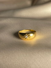 Load image into Gallery viewer, Antique 18k Solitaire Starburst Gypsy Ring
