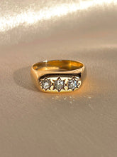 Load image into Gallery viewer, Vintage 14k Old European Diamond Trilogy Starburst Ring 1998 0.60 cts
