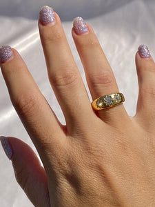 Antique 18k Trilogy Diamond Gypsy Ring 0.65cts