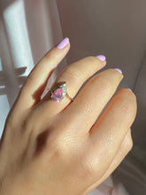 Load image into Gallery viewer, Vintage 10k Pink Pear Cubic Zirconia Diamond Ring
