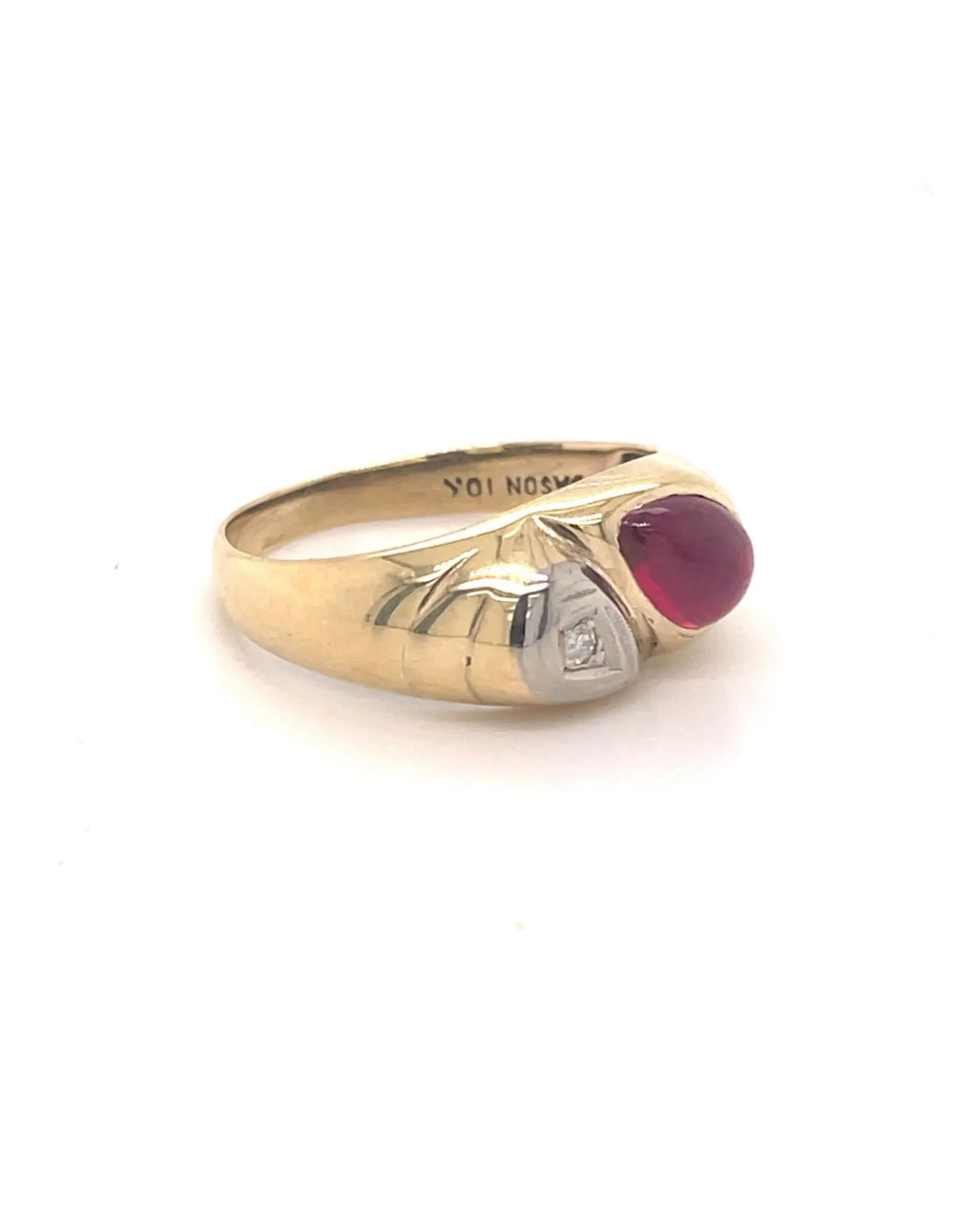 Vintage 10k Ruby Diamond Soprano Ring by 23carat