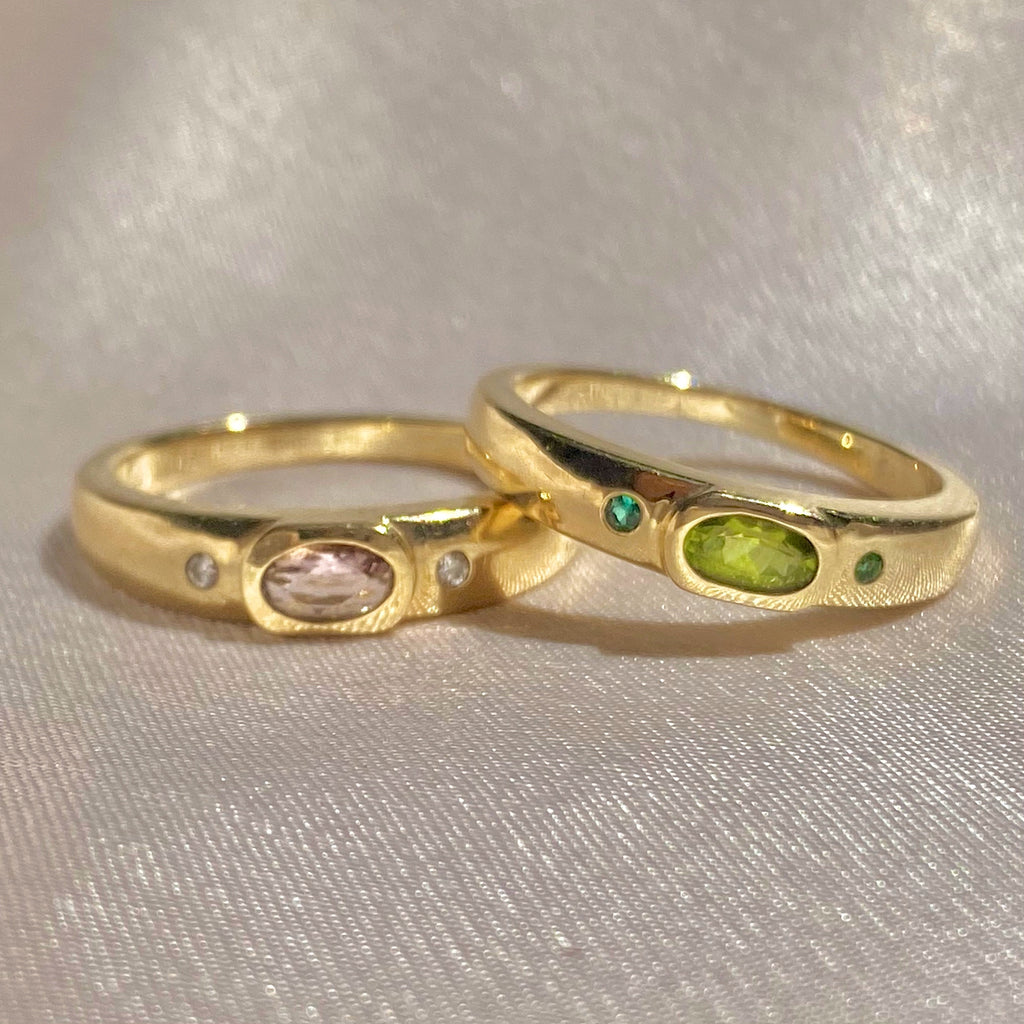 Duo Dot Bezel Ring by 23carat