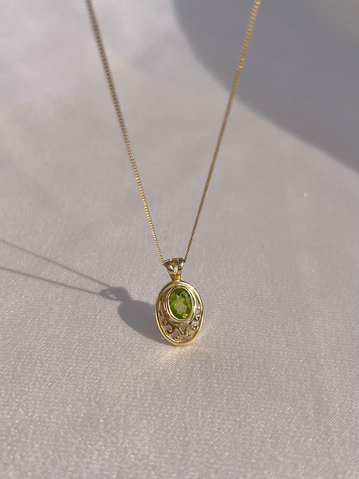 Vintage 9k Peridot Art Nouveau Revival Necklace
