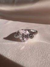 Load image into Gallery viewer, Vintage 14k Rose Quartz Diamond Bezel Ring
