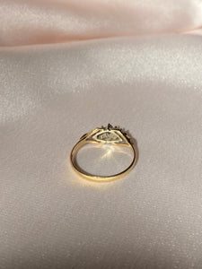 Vintage 9k Marquise Sapphire Diamond Ring