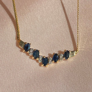 Vintage 10k Spinel Diamond Bib Necklace