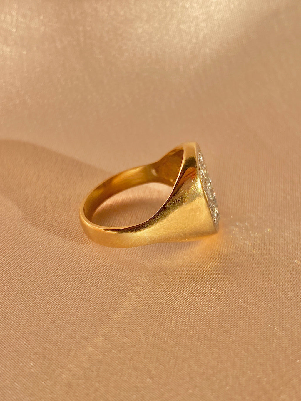 Vintage 9k Diamond Champion Signet Ring