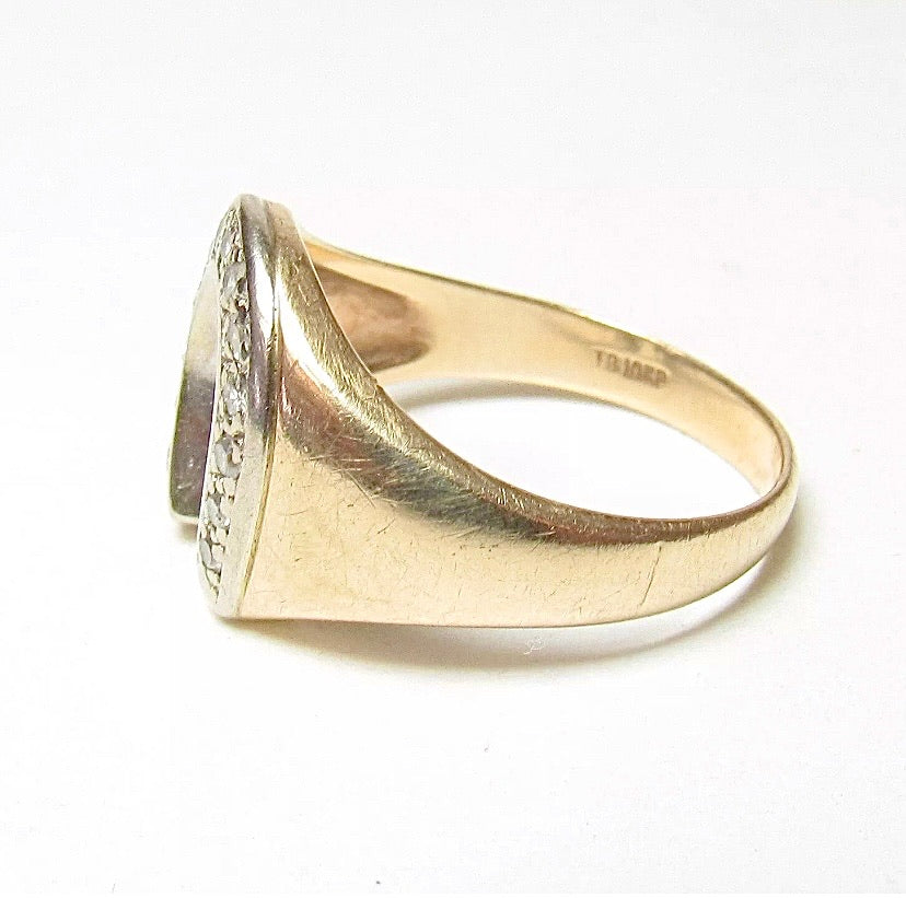 Vintage 10k Diamond Horseshoe Ring