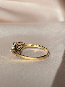 Vintage 9k Marquise Sapphire Diamond Ring