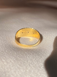 Antique 18k Diamond Paneled Starburst Trilogy Gypsy Ring