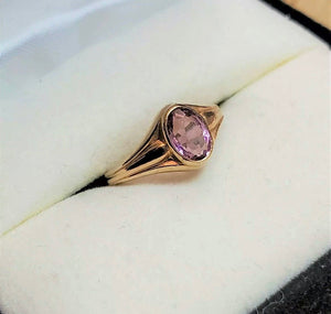 Vintage 10k Lilac Amethyst Signet Ring