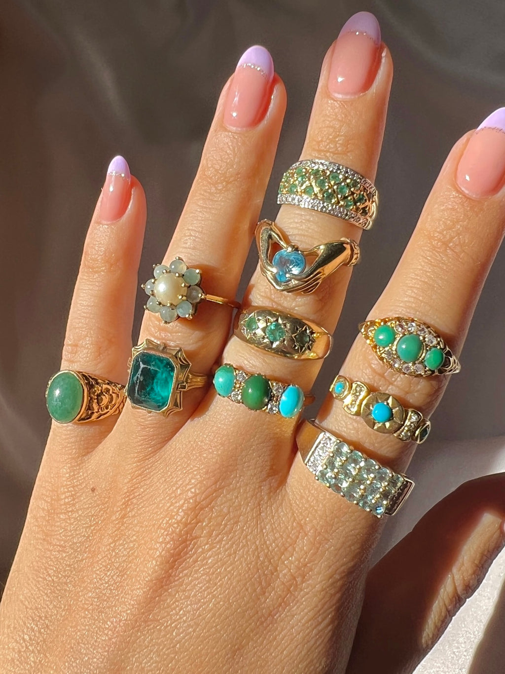 Antique Paste Green Crystal Ring