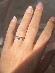 Vintage 18k Sapphire Diamond Ring 1983