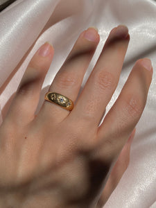 Antique Rose Cut Diamond 18k Gypsy Ring