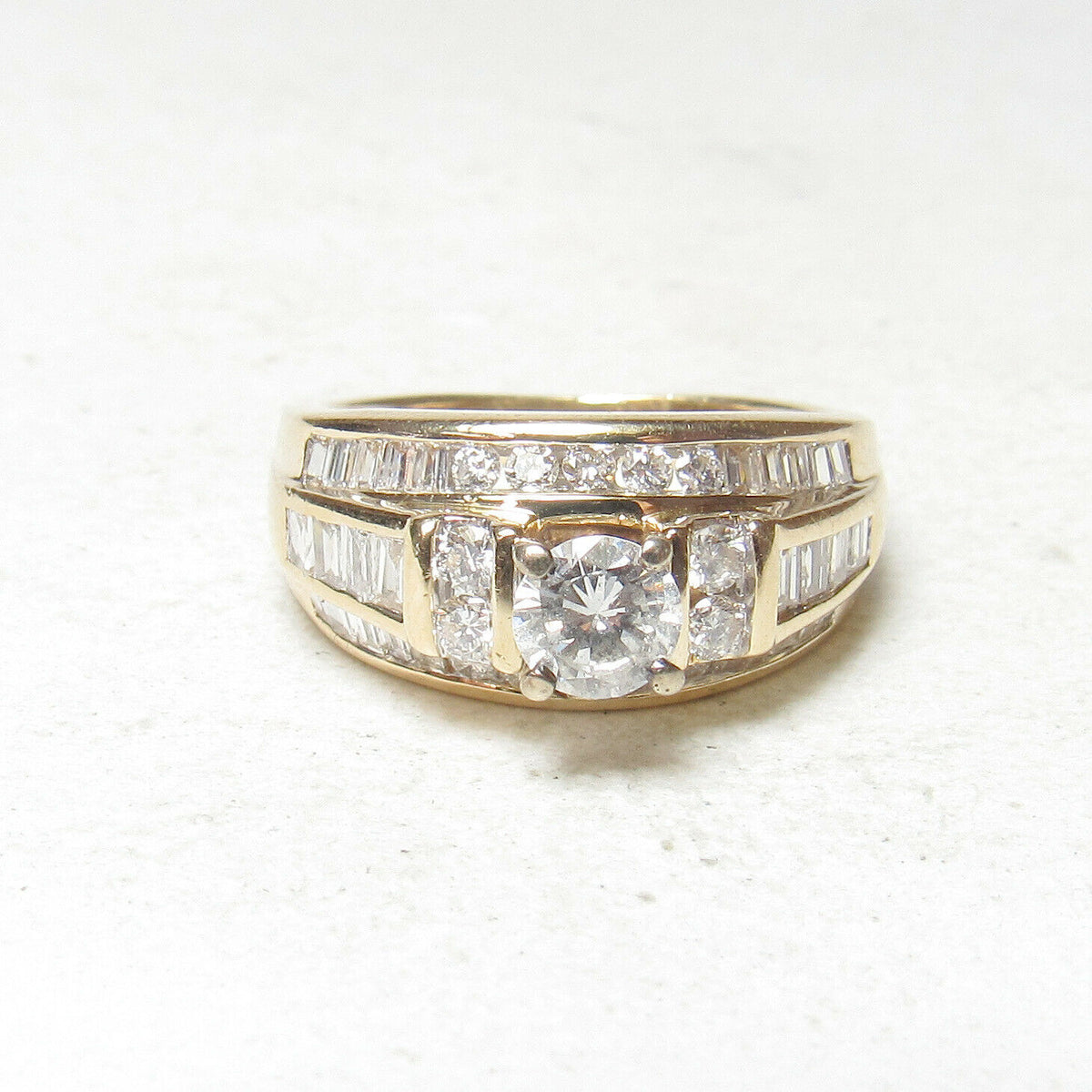 Vintage 14k Baguette Diamond Engagement Ring 1.00ct